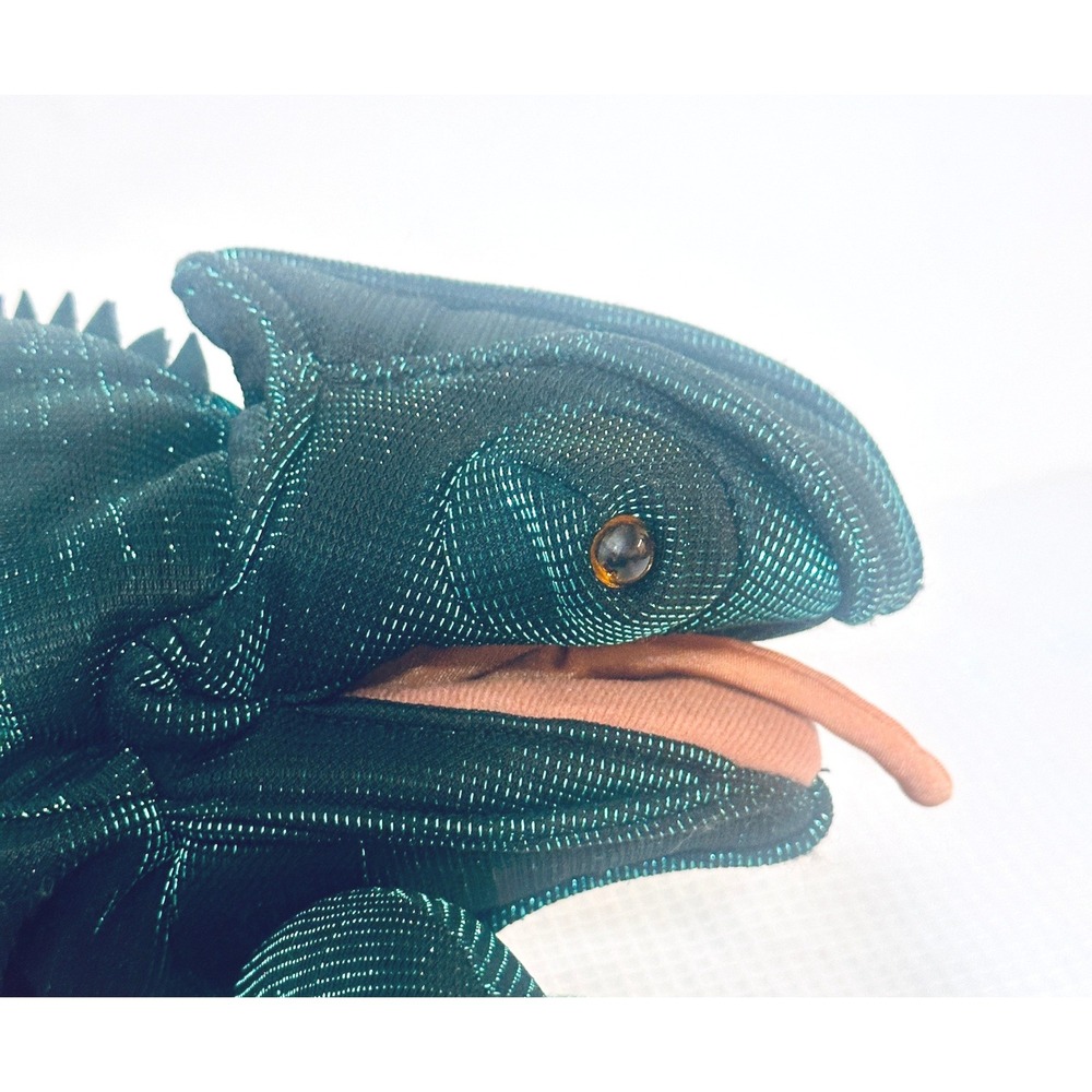 Folkmanis Puppets Chameleon Puppet Sparkly Green Brown‎ Tongue